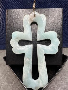 Large Jade Cross Pendant